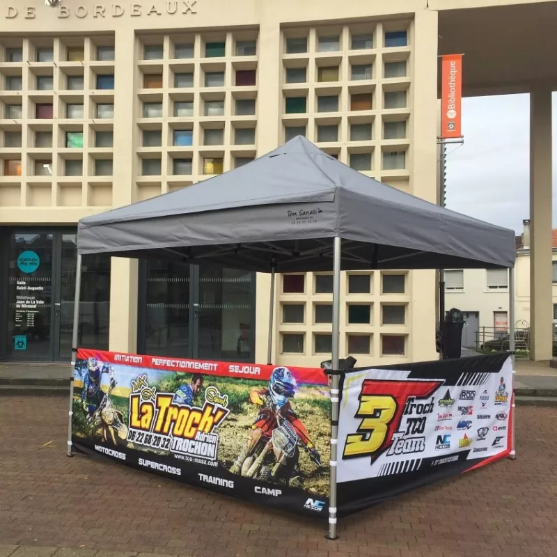 Demi bâche horizontale Demi coté paroi latérale pleine 100% étanche