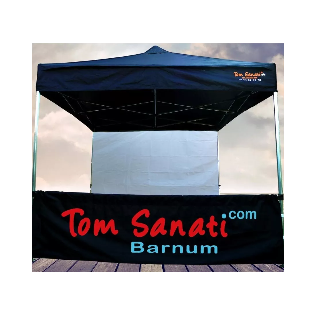 Demi bâche horizontale Demi coté paroi latérale pleine 100% étanche