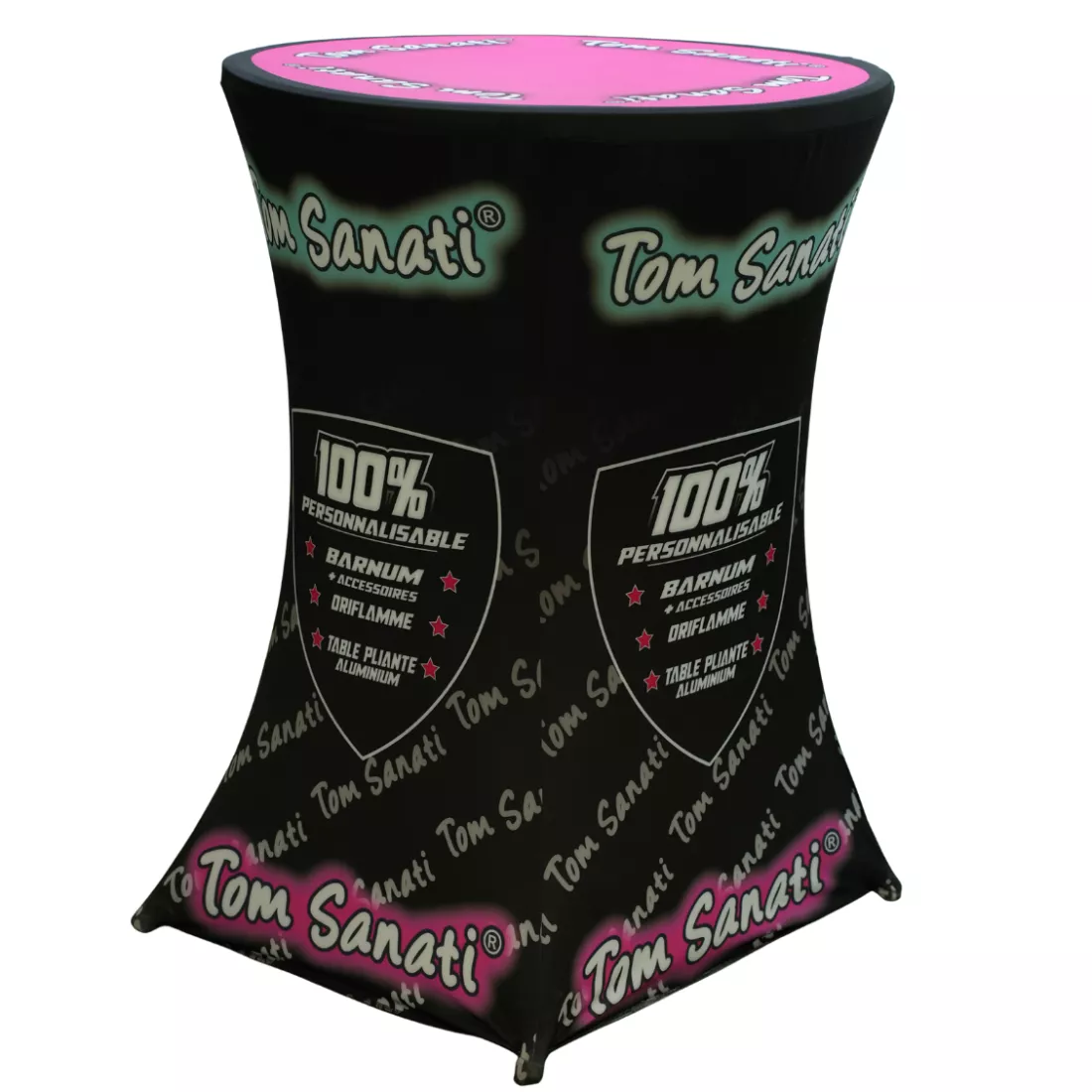 Table Mange-Debout Personnalisée – Toile seule ou pack complet | Tom Sanati