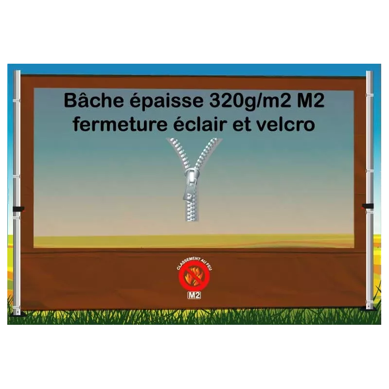 BACHE FENETRE EPAISSE FERMETURE ECLAIR 3m
