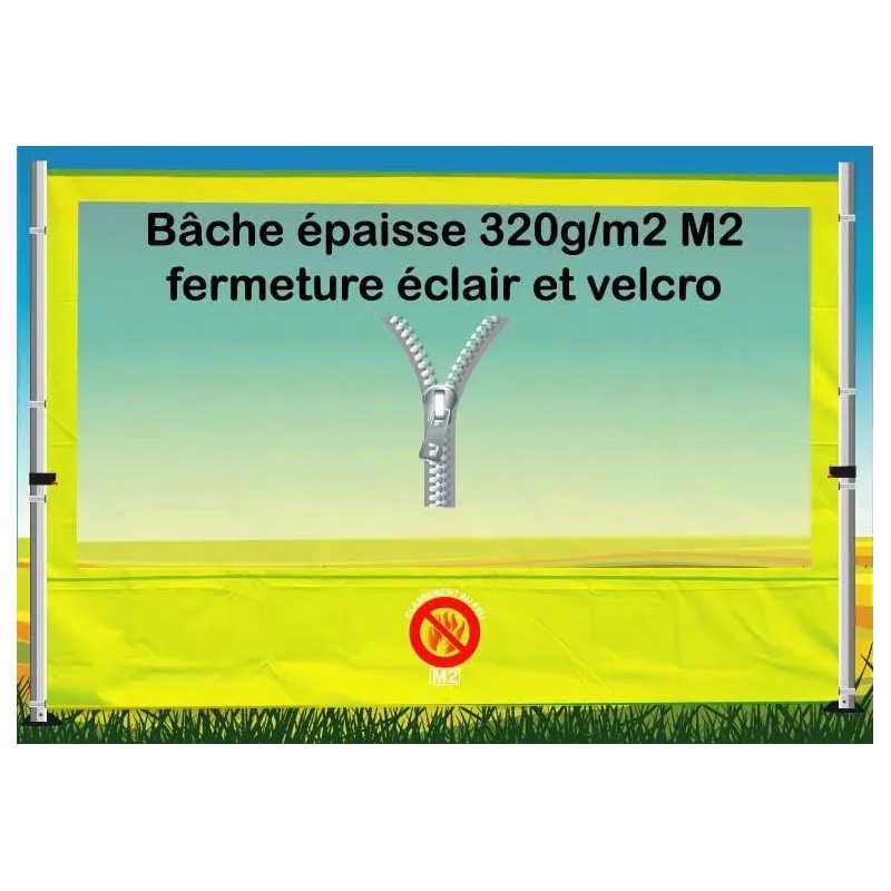 BACHE FENETRE EPAISSE FERMETURE ECLAIR 3m