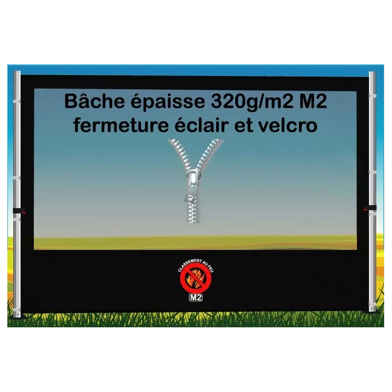 BACHE FENETRE EPAISSE FERMETURE ECLAIR 3m