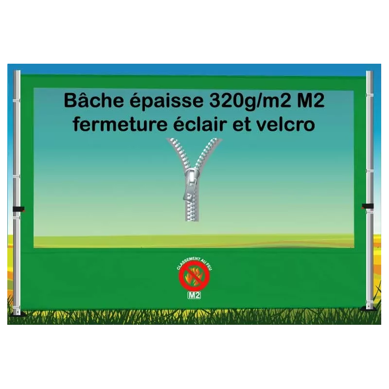 BACHE FENETRE EPAISSE FERMETURE ECLAIR 3m
