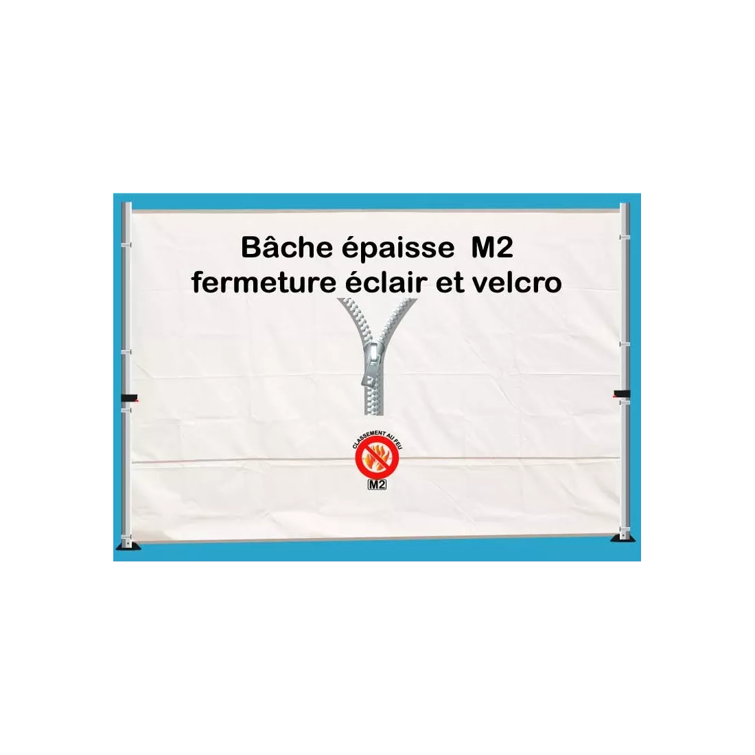 BACHE EPAISSE FERMETURE ECLAIR 3m