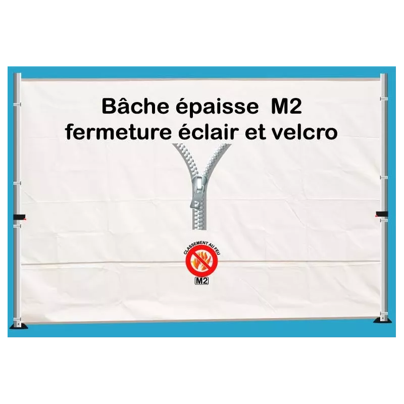 BACHE EPAISSE FERMETURE ECLAIR 3m