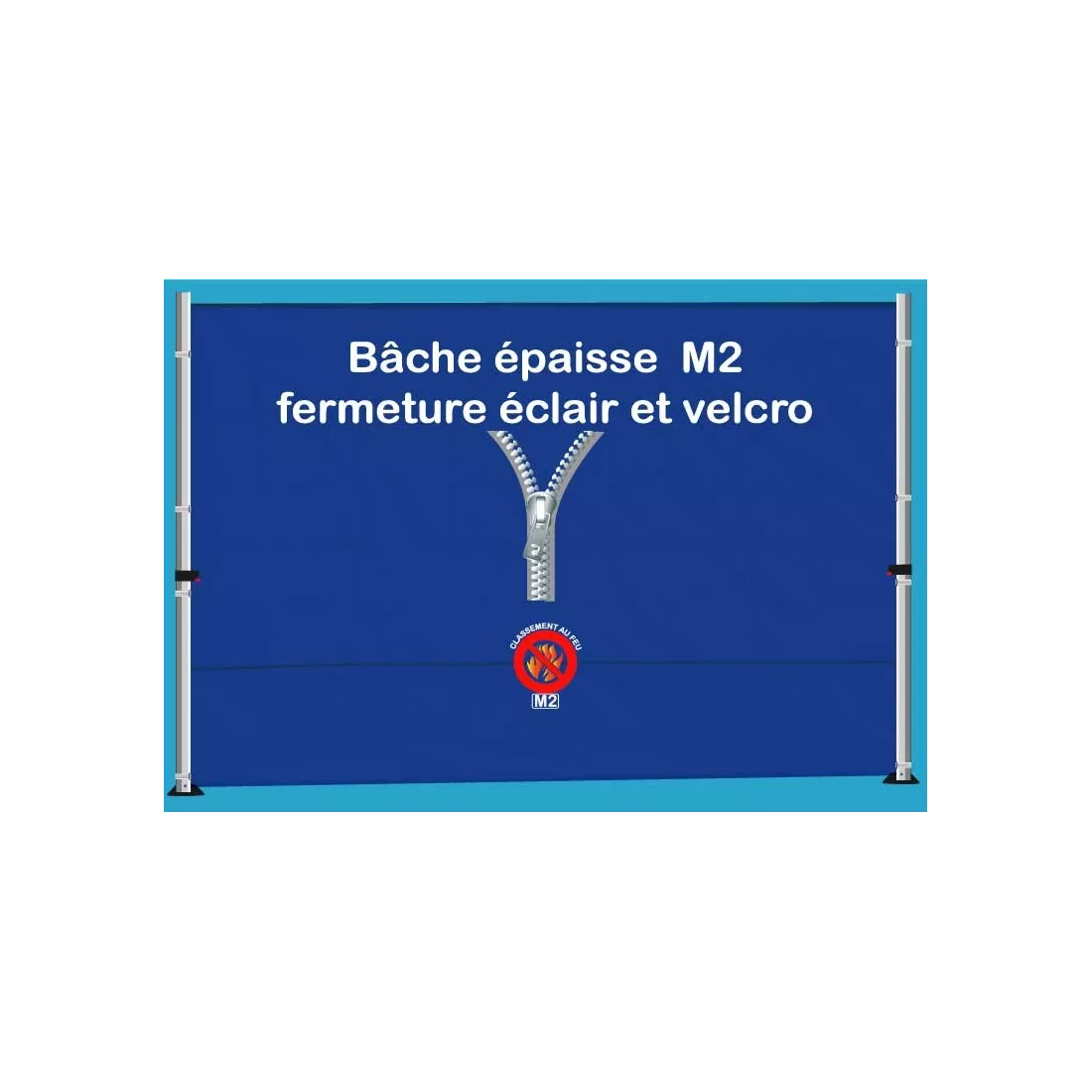 BACHE EPAISSE FERMETURE ECLAIR 3m