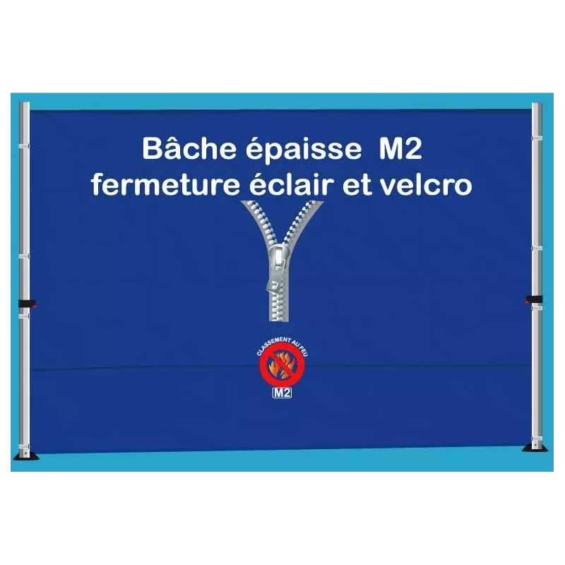 BACHE EPAISSE FERMETURE ECLAIR 3m
