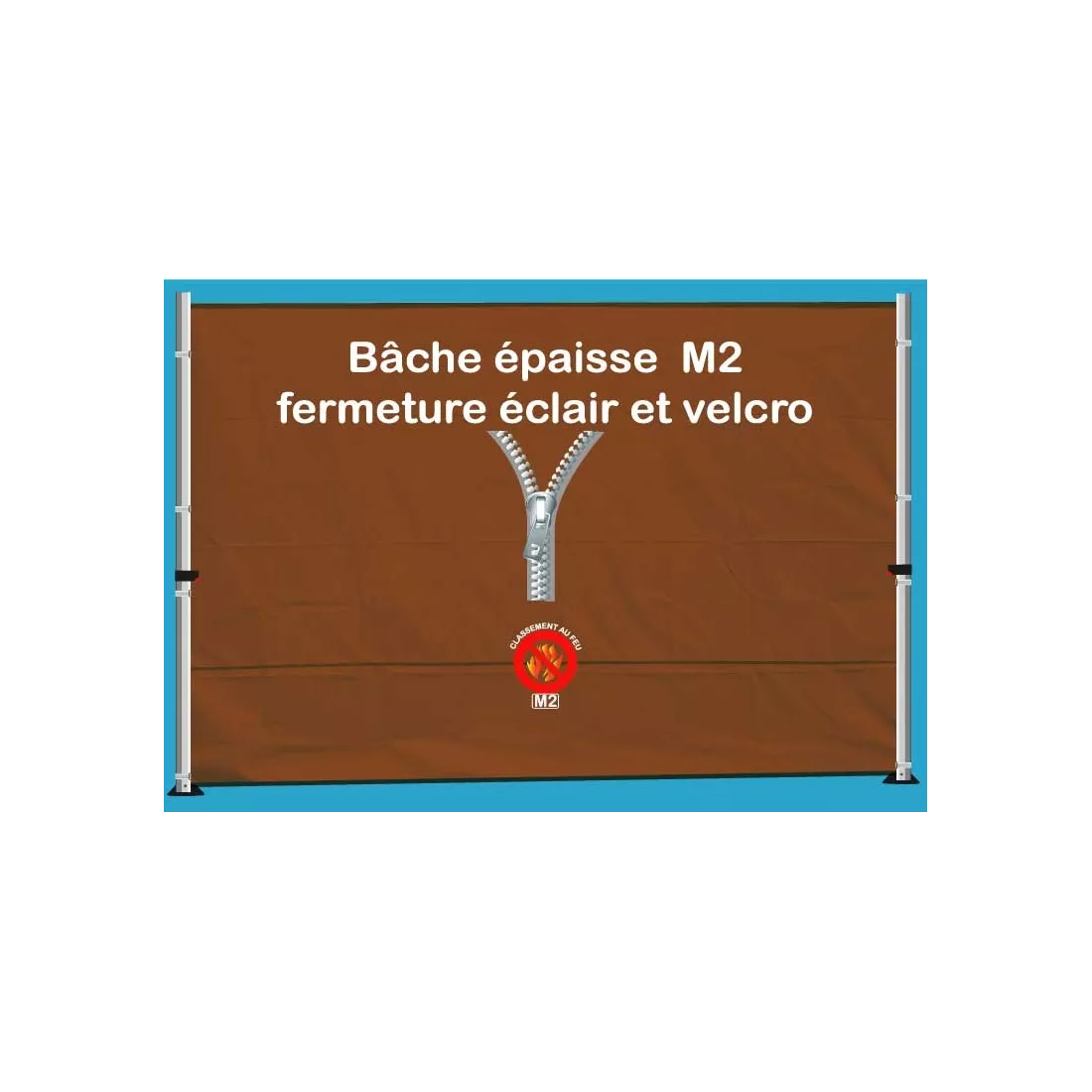 BACHE EPAISSE FERMETURE ECLAIR 3m