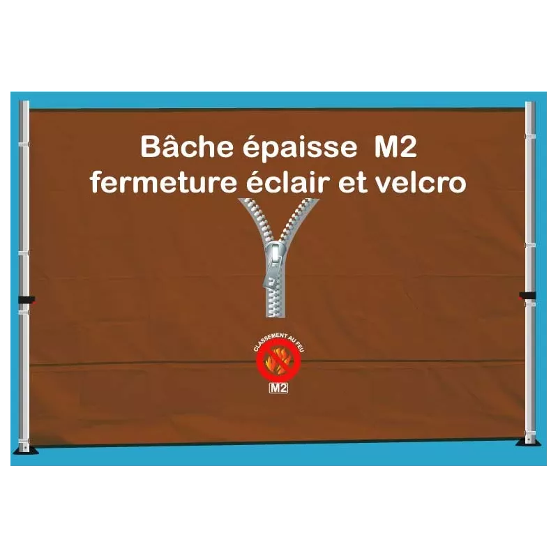 BACHE EPAISSE FERMETURE ECLAIR 3m