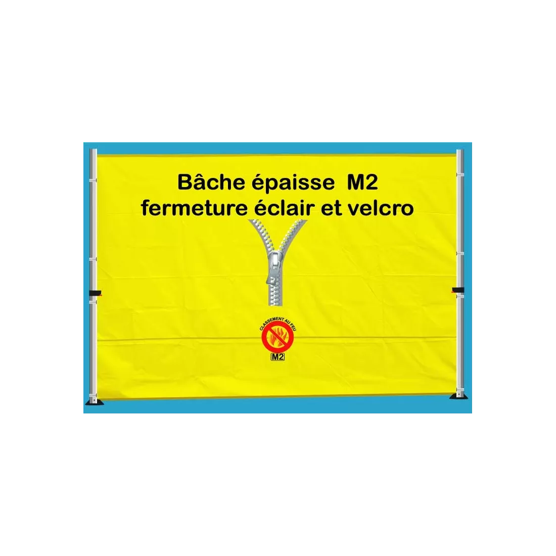 BACHE EPAISSE FERMETURE ECLAIR 3m