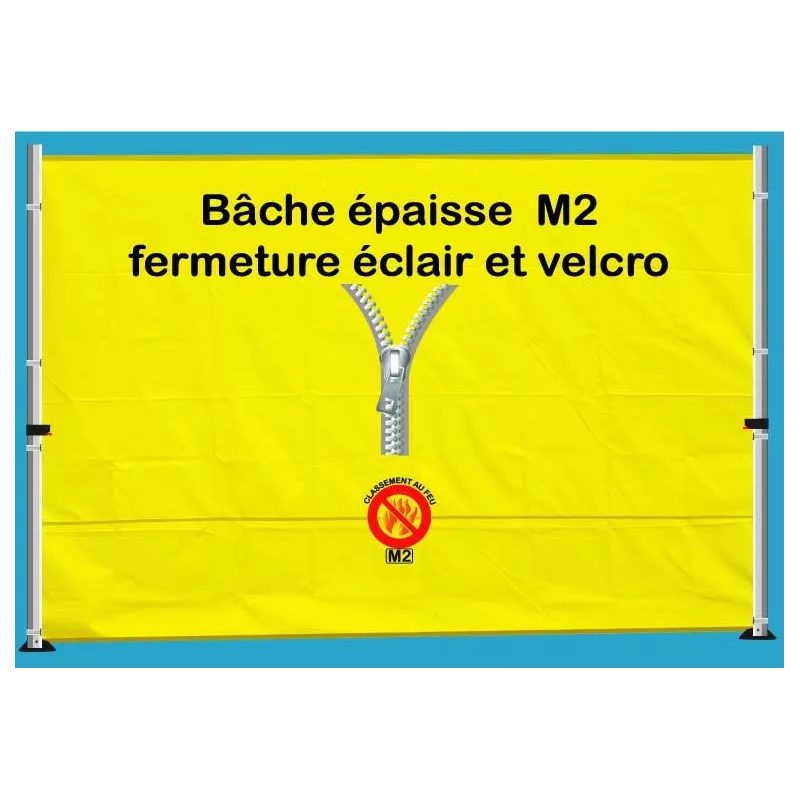 BACHE EPAISSE FERMETURE ECLAIR 3m