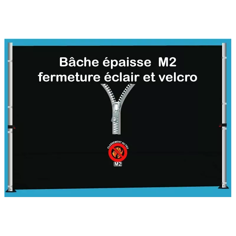 BACHE EPAISSE FERMETURE ECLAIR 3m