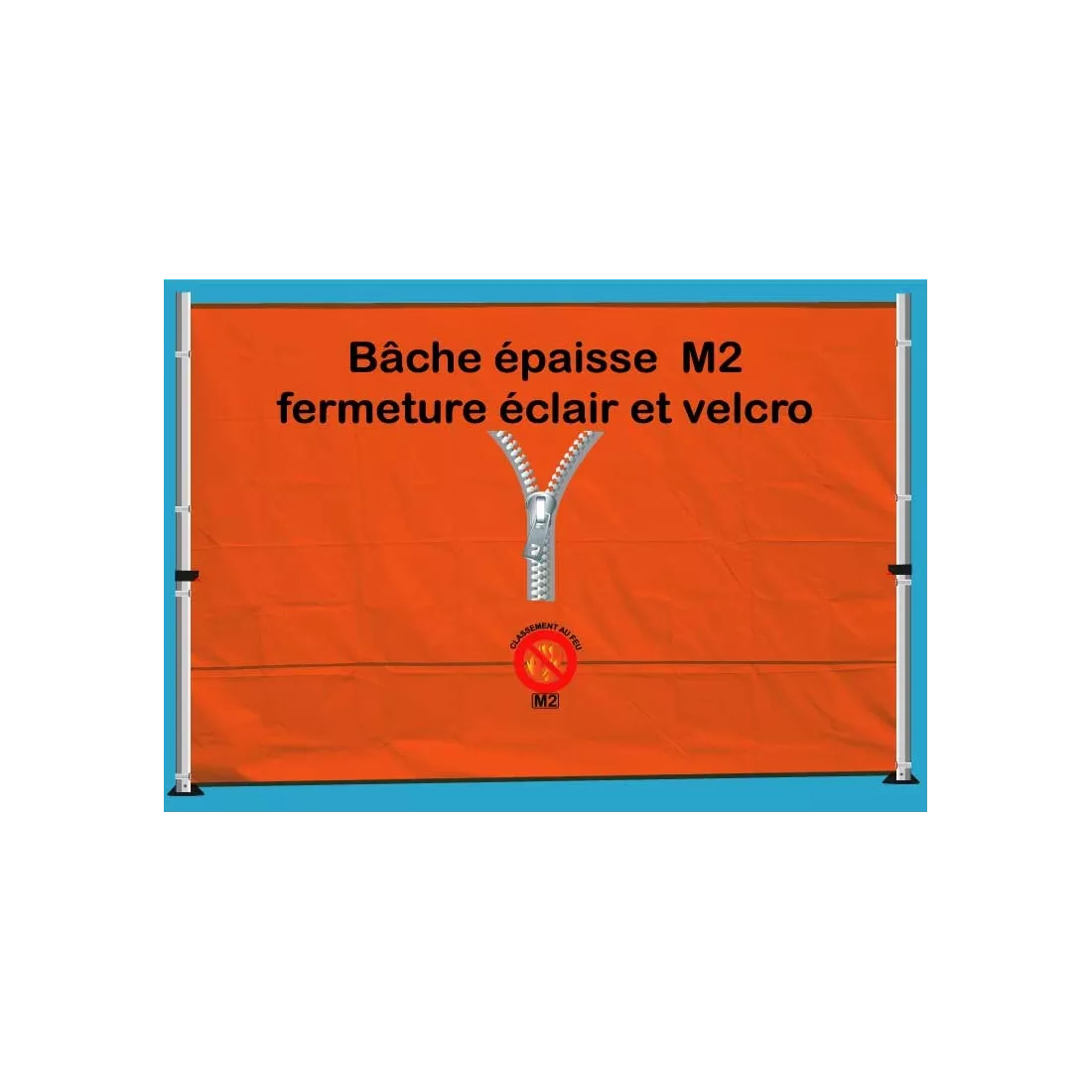 BACHE EPAISSE FERMETURE ECLAIR 3m