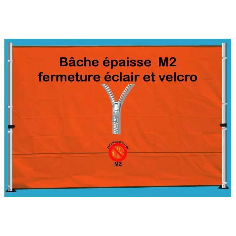 BACHE EPAISSE FERMETURE ECLAIR 3m