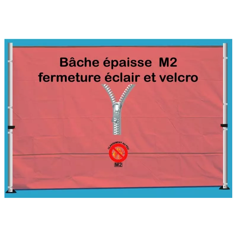 BACHE EPAISSE FERMETURE ECLAIR 3m