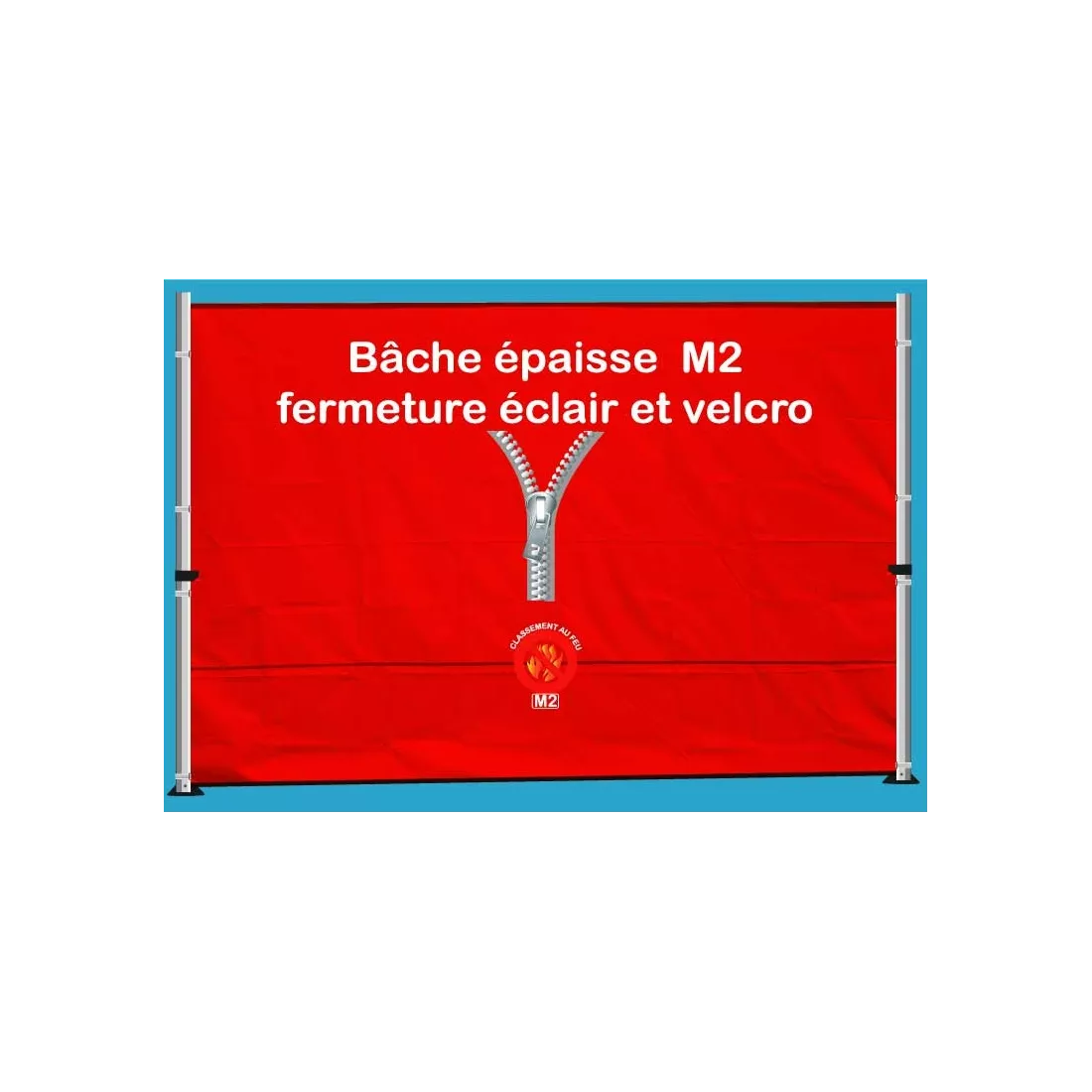 BACHE EPAISSE FERMETURE ECLAIR 3m