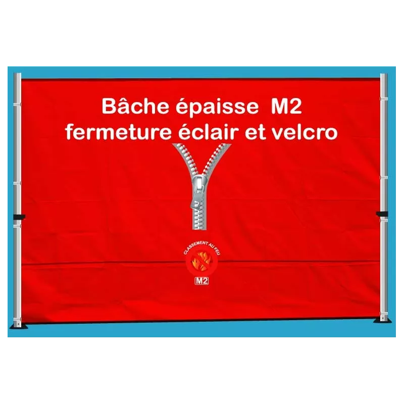 BACHE EPAISSE FERMETURE ECLAIR 3m