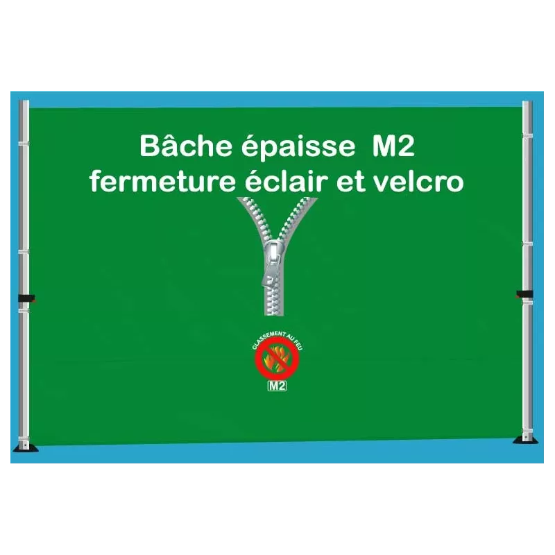 BACHE EPAISSE FERMETURE ECLAIR 3m