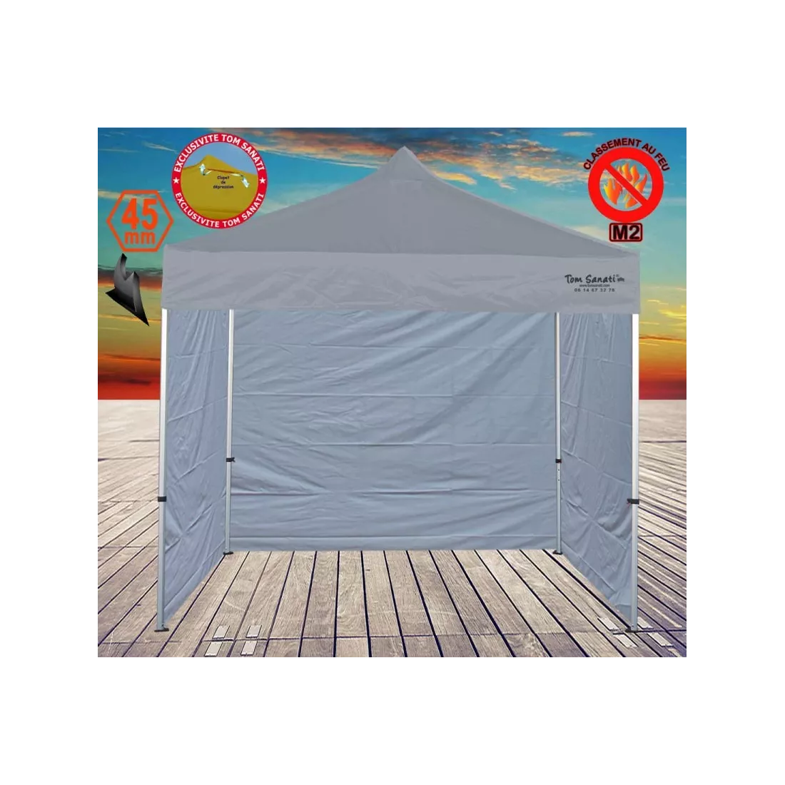 Tente Pliante 2m x 2m Aluminium