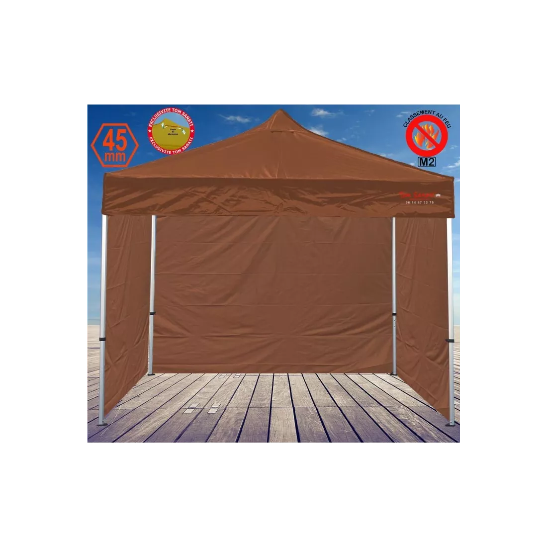 Barnum pliant 2,5x2,5m aluminium – Chapiteau professionnel compact et robuste pour marché & foire