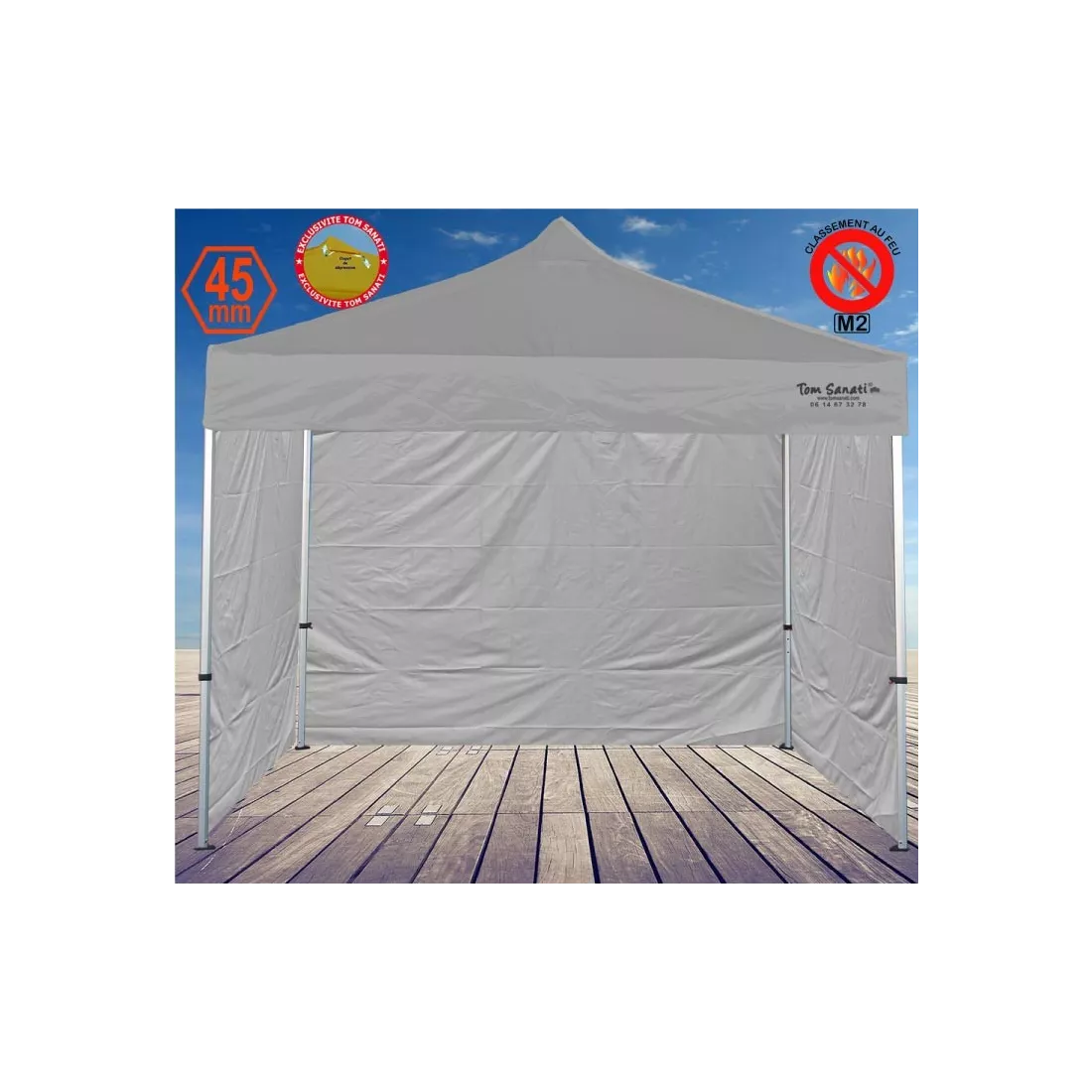 Barnum pliant 2,5x2,5m aluminium – Chapiteau professionnel compact et robuste pour marché & foire