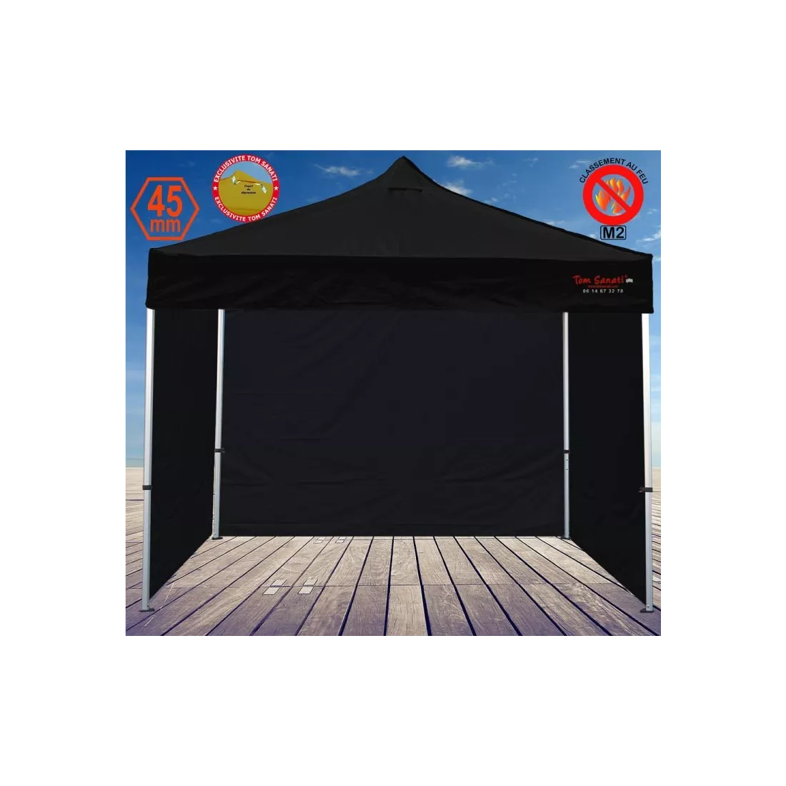 Barnum pliant 2,5x2,5m aluminium – Chapiteau professionnel compact et robuste pour marché & foire