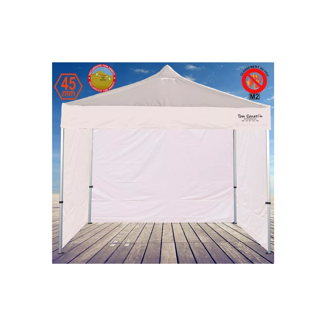 Barnum pliant 2,5x2,5m aluminium – Chapiteau professionnel compact et robuste pour marché & foire
