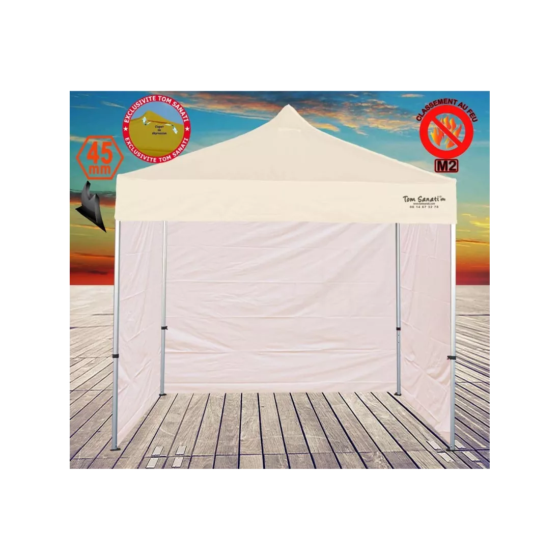 Tente pliante barnum pliant aluminium pro stand publicitaire robuste