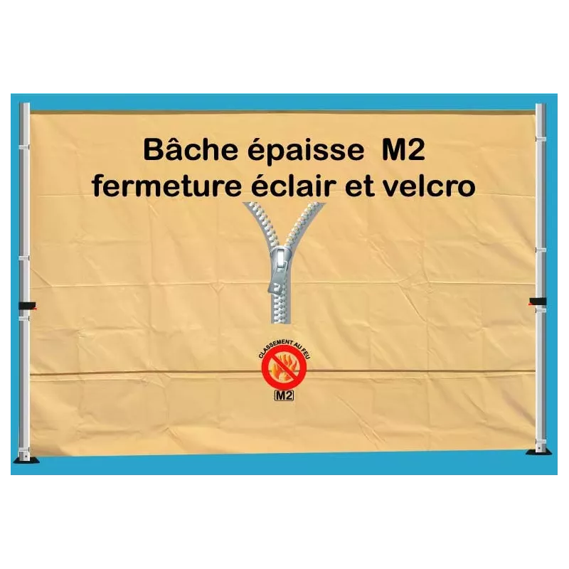 bâche M2 épaisse à fermeture éclair et velcro Top qualité