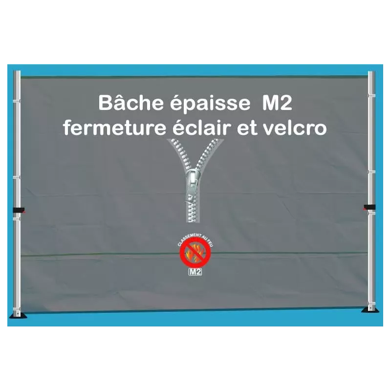 bâche M2 épaisse à fermeture éclair et velcro Top qualité