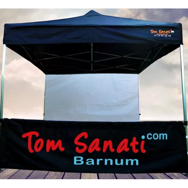 Demi bâche horizontale Demi coté paroi latérale pleine 100% étanche 2