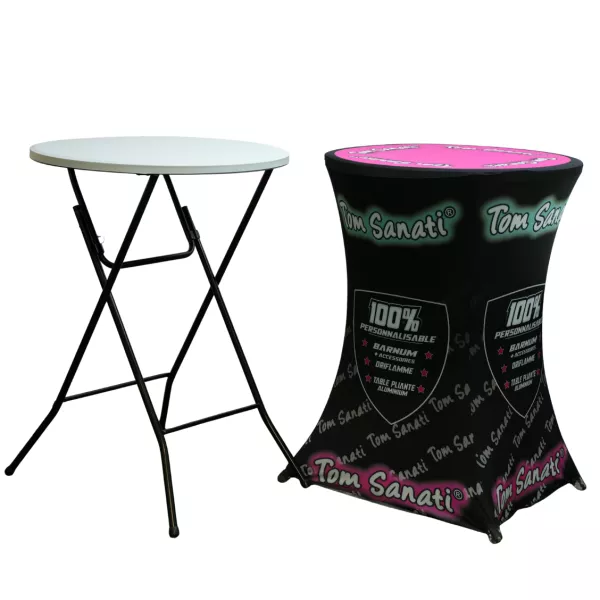 Table Mange-Debout Personnalisée – Toile seule ou pack complet | Tom Sanati