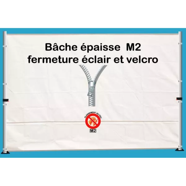 BACHE EPAISSE FERMETURE ECLAIR 3m 2